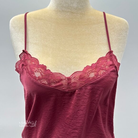 Pink Rose Lace-Trimmed Cami Top Size Large - Picture 2 of 6